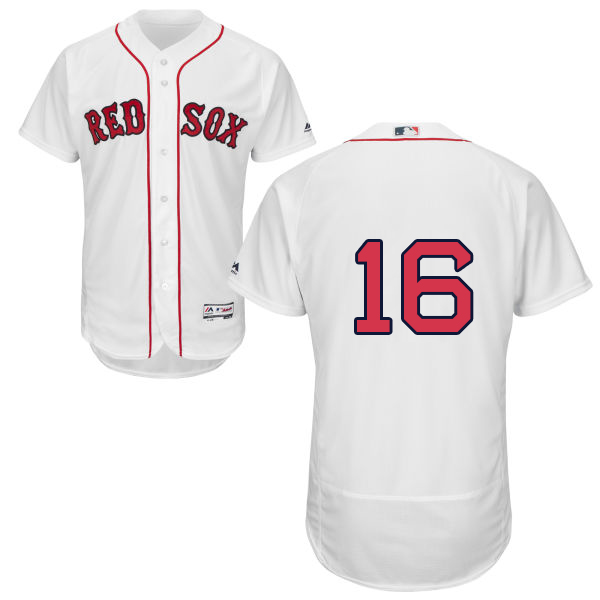 Red Sox #16 Andrew Benintendi White Flexbase Authentic Collection Stitched MLB Jersey - Click Image to Close